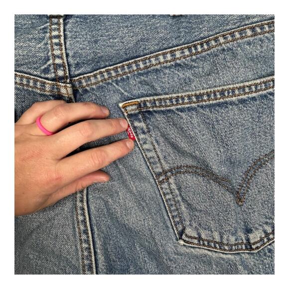 Levi's 505 Jeans Mens 38x34 Blue Denim Straight Leg Zip Fly Classic Fit 2002 - Picture 4 of 9